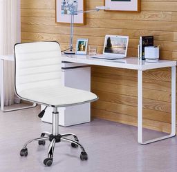 Adjustable height office chair / white office chair / pu leather desk chair / swivel desk chair