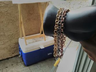 Gold plated triple heart bracelet