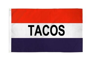 Tacos 3’x5’ Large Business Advertising Flag