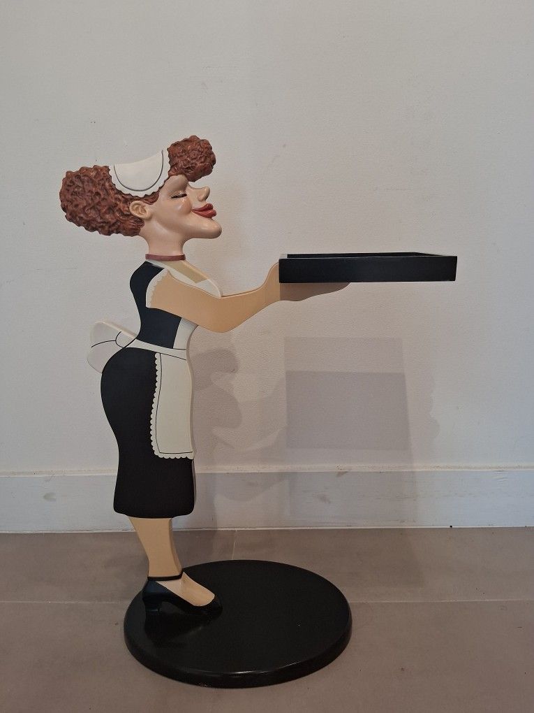 Vintage Bombay Maid Server Statue Folk Art