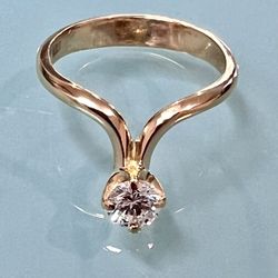 💎 Genuine .78ct Round Fullcut Solitaire 18k Ladies Ring