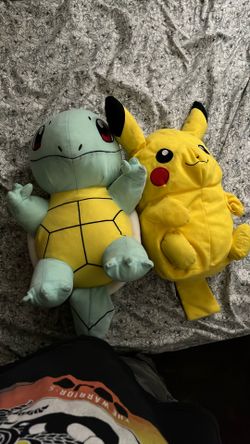 Pikachu And Squirtle Large Stuff Toys
