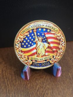 America 250th Anniversary Commemorative Challenge Coin Gold Plated