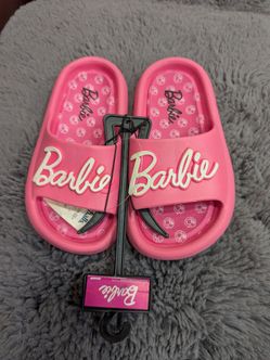 bright pink Mattel Barbie slide sandals kids/girls size 13