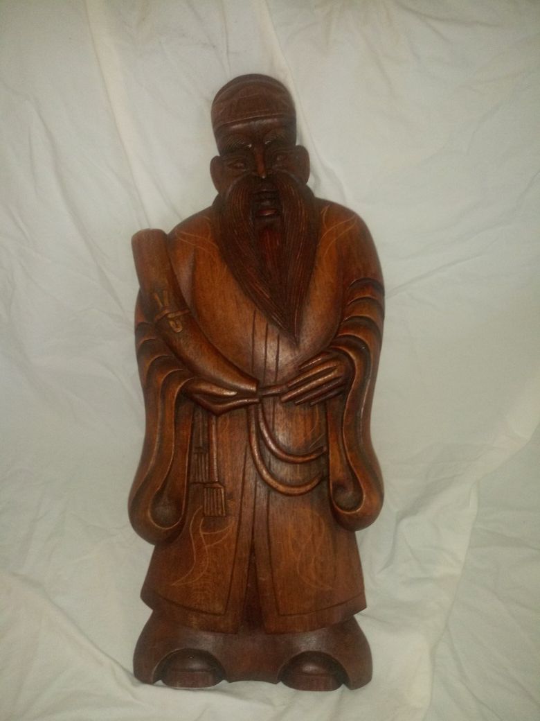 Chinese Monk wooden carved