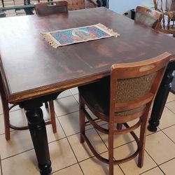 High Top Dining Table with 4 Chairs