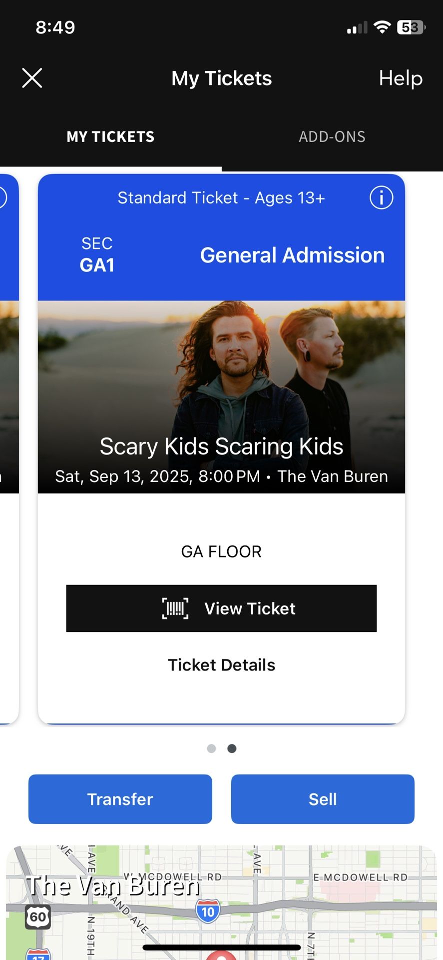 Scary Kids Scaring Kids Tickets (2) For $75 Total