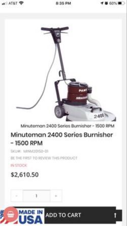 MINUTEMAN 2400 series BURNISHER 1500 RPM