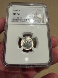 1953-S Roosevelt Dime NGC MS 66 silver
