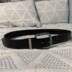 Black Silver And Blue Stone Belt 