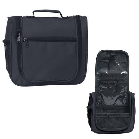 Travel Pouch Kit Toiletry Cosmetic Organizer Bag Zipper Pocket Black