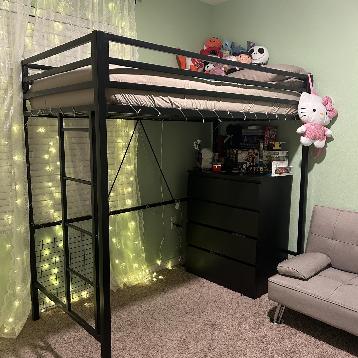 Loft bed frame