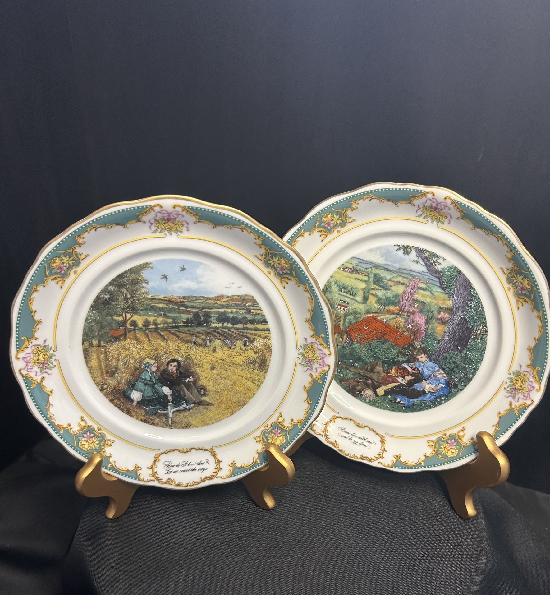 Vintage 80’s Poetry Society Collector Plates (2)