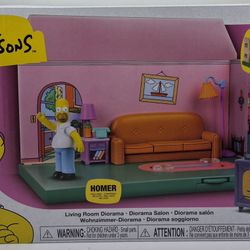 The Simpsons Living Room Diorama Playset (Includes Homer Simpson) Jakks Pacific