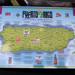 Puerto Rican Map Wood Frame   