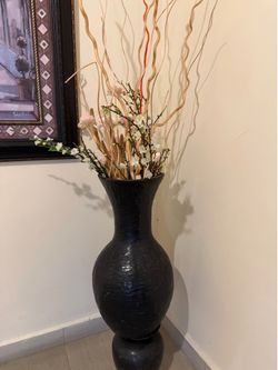 Large Decorative Floor Vase with Tall Branch Arrangement – Statement Piece