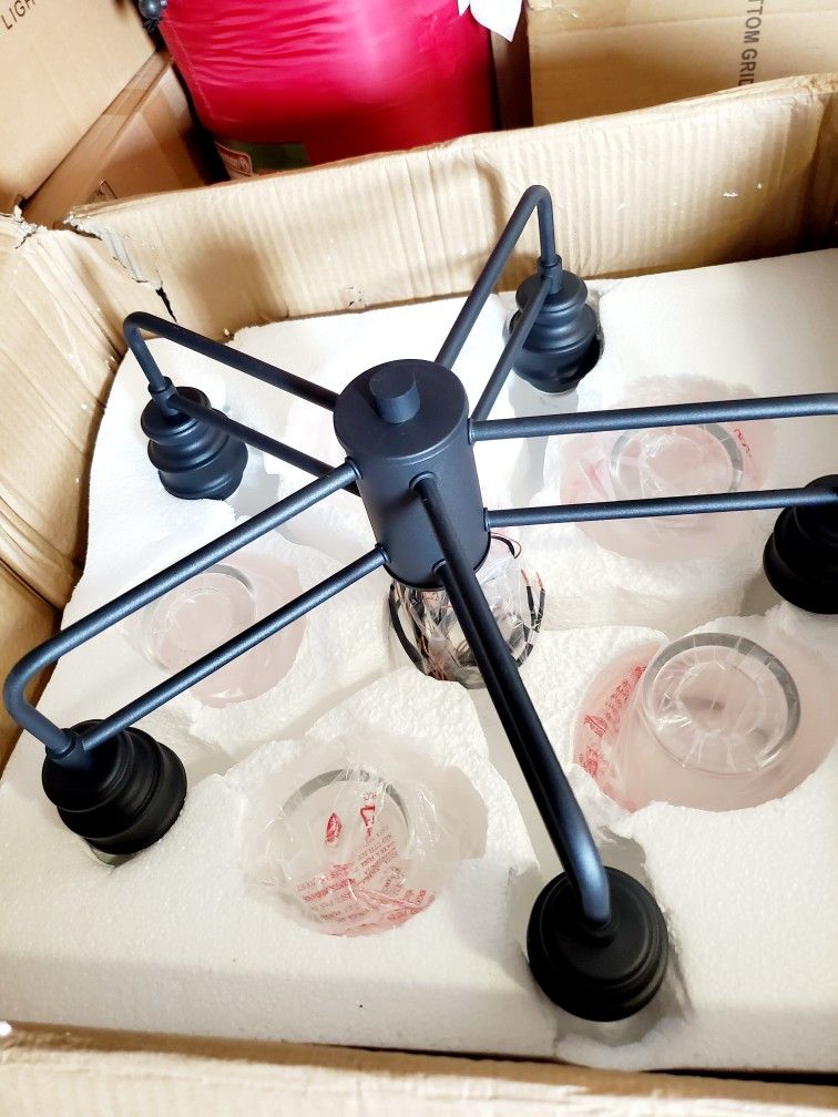 ***Sale***Black 5 Light Chandelier- Brand New