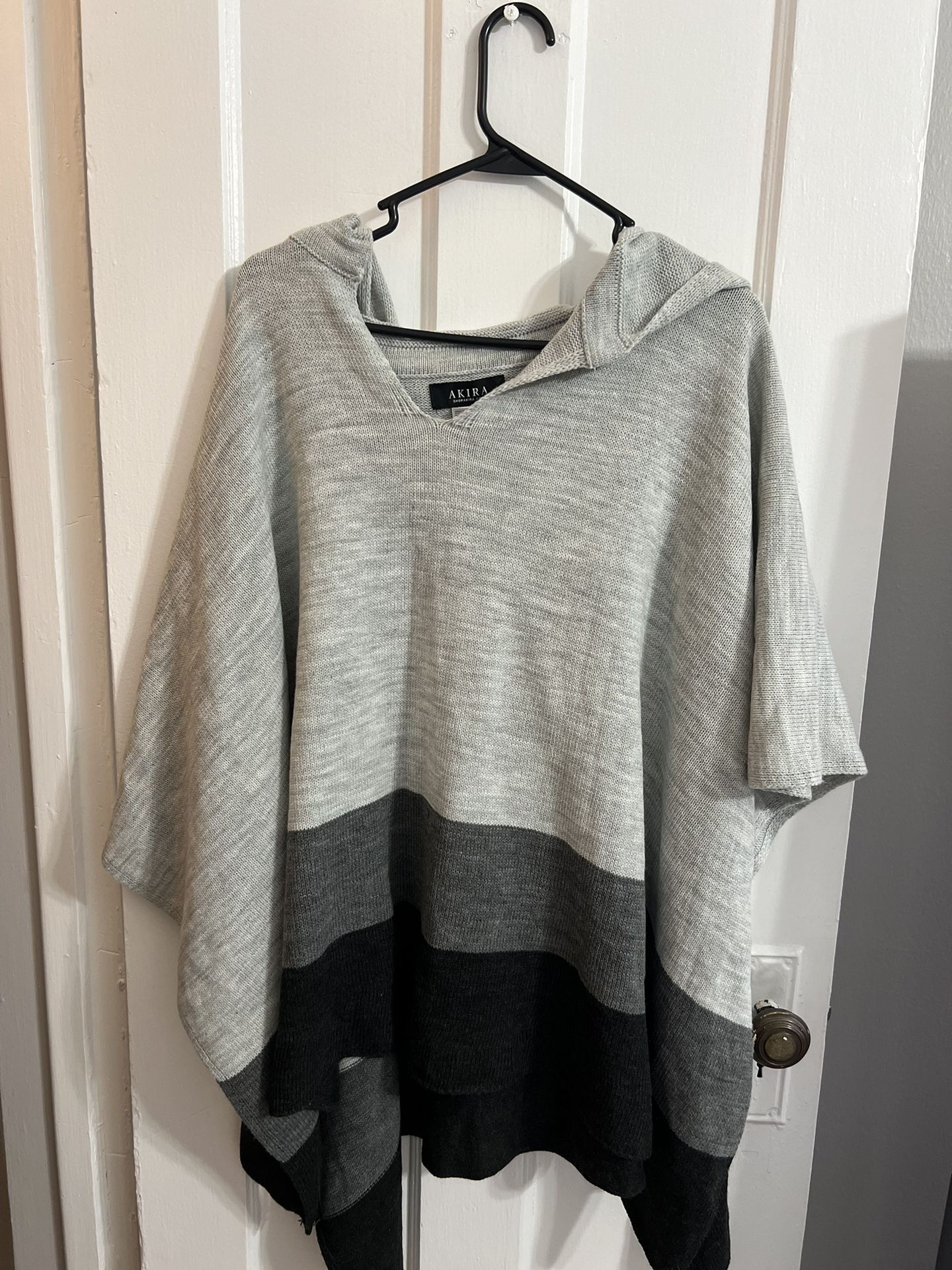Women’s Sweater Poncho With Hood