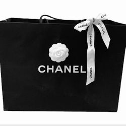 3pc Chanel XL Gift Bag Flower Camellia Ribbon Empty Replacement Paper Shopping