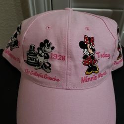Disney Parks Minnie Mouse Throughout The Years Pink Adjustable Hat New Authentic 