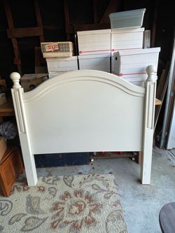 Solid wood, off-white headboard for Twin/Full bed