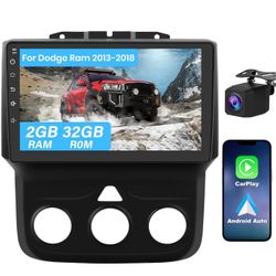 Android Car Radio for Dodge RAM 1500 2500 3500 2013 2014 2015 2016 2017 2018, 9" Ram 1500 Radio Replacement with 5G WiFi CarPlay Android Auto - 2+32GB