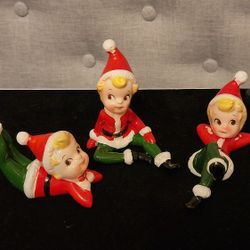 RARE Vintage Christmas Santa Pixie Elf Girls (3)