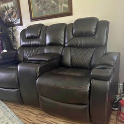 BLACK Leather Recliners - POWER 😍💯