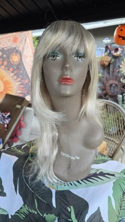 White Blonde Hair Wig Cosplay Halloween