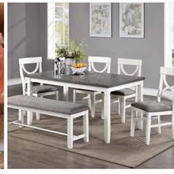 Dining Table Set With Chairs And Bench 