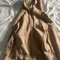 Nike Youth Fleece Sportswear Size Youth Medium Hoodie Sweatshirt Beige