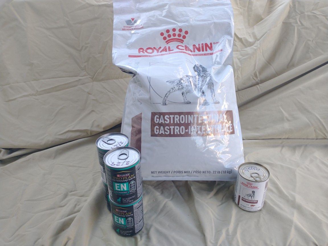 Royal Canin Gastrointestinal & Purina EN dog food