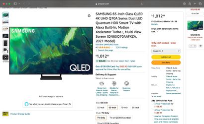 Samsung 65 Inch QLED 4K Q70A OBO