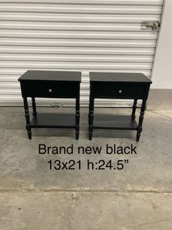 Two same black nightstands new set of two spindle legs