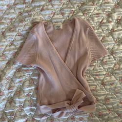 Aritzia pink wrap top, size medium