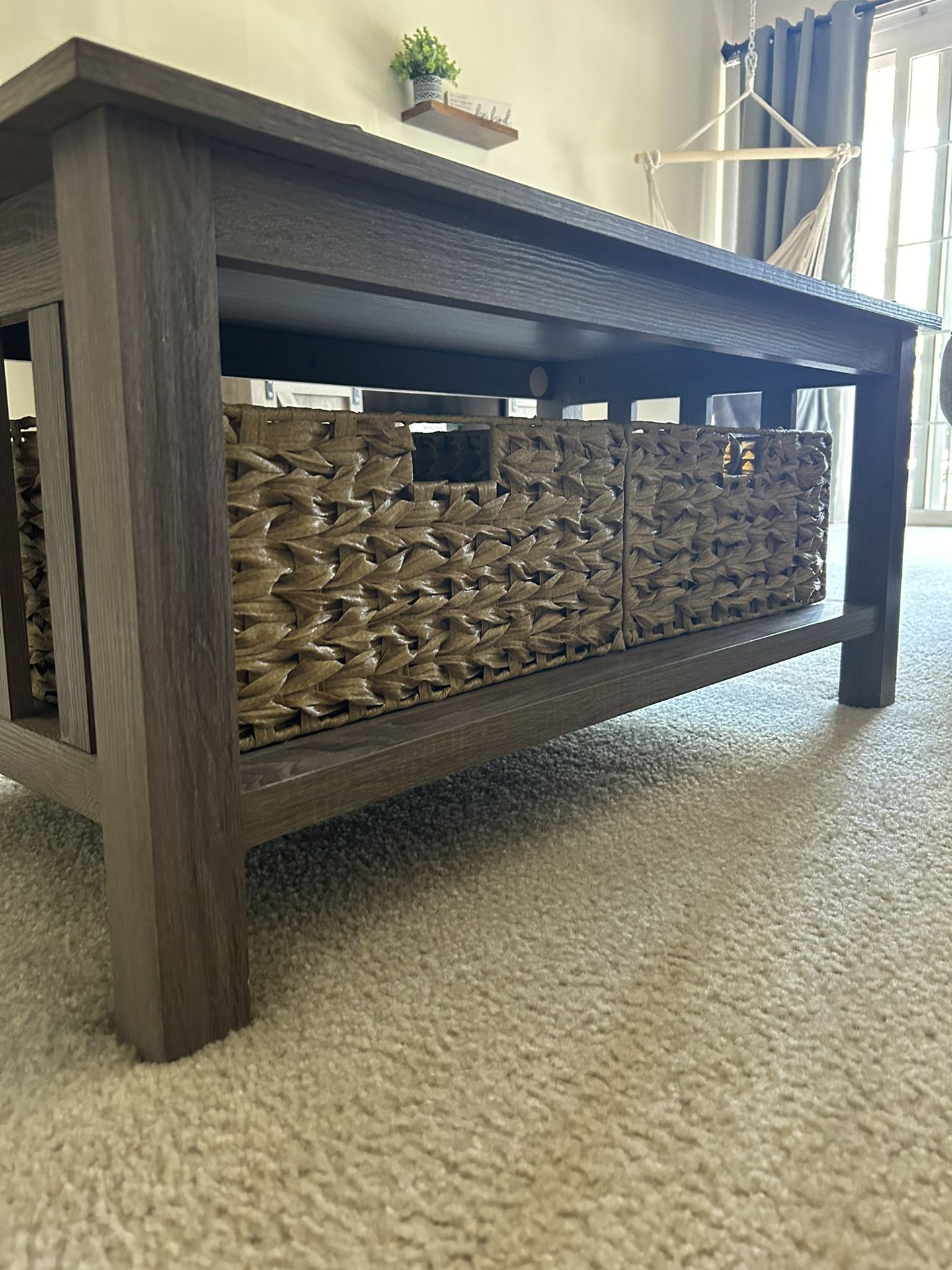 Coffee Table With Baskets 