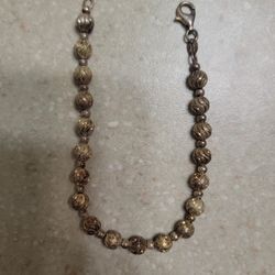 Sterling Silver Gold Washed Bracelet.  Weight Is 11.3 Grams 