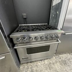Viking 7 Series 36” Dual Fuel Range In Stainless Steel Used 