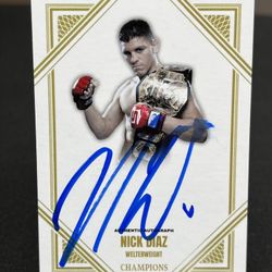 Nick Diaz Champions On Card Auto Gold Parallel W/ Belt UFC Strikeforce JSA Cert