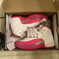 Pink& White Jordan 12 Size 8