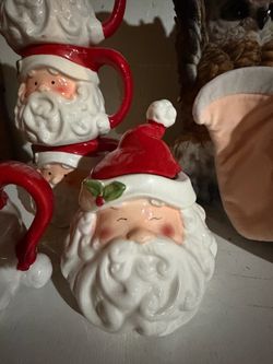 Santa claus coffee cup set with sugar holder and creamer