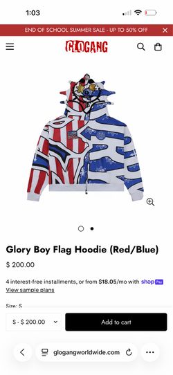 GloGang American Flag Hoodie Small