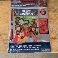 HAPPY BIRTHDAY PARTY DECORATIONS JURASSIC WORLD 
