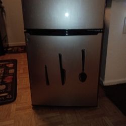 Silver And Black Color Mini Fridge