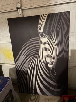Large Black and White Zebra Canvas Wall Art