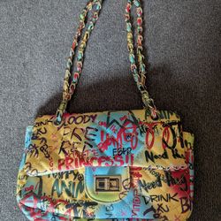 Graffiti Print Convertible Crossbody Shoulder Bag $25