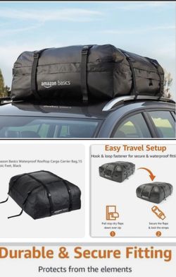 NEW, SUV Rooftop Cargo Carrier Bag, Black, Waterproof, New In Bag, 424.8 litres, 15 cu. ft. Waterproof