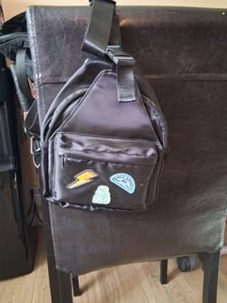 Black Sling Bag with Patches