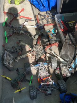 Lots Of Drones, Xtm Car, Receivers, Transmitters Batteries Ect