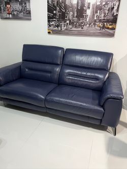 Blue leather sofa $850